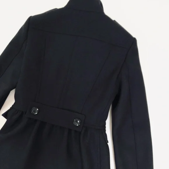 Burberry Black Double-Breasted Military Peacoat - Picture 9 of 11